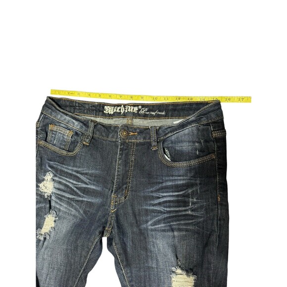 MACHINE POUR NEUF MODE Jeans Distressed Destructed Stretch‎ Size 11 Juniors - Picture 12 of 13